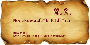 Moczkovcsák Klára névjegykártya